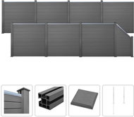 Plotová sada z WPC 7 čtvercových + 1 šikmý díl 1321x187 cm šedá - Plotové dílce