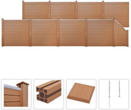 Plotová sada z WPC 8 čtvercových + 1 šikmý díl 1495x187cm hnědá - Plotové dílce