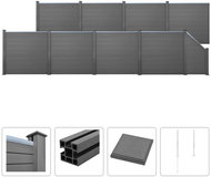 Plotová sada z WPC 8 čtvercových + 1 šikmý díl 1495x187 cm šedá - Plotové dílce