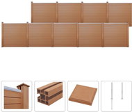 Plotová sada z WPC 9 čtvercových dílů 1575 × 187 cm hnědá - Plotové dílce