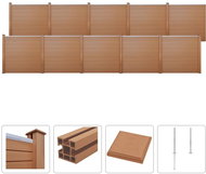 Plotová sada z WPC 10 čtvercových dílů 1749 × 187 cm hnědá - Plotové dílce