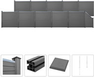 Plotová sada z WPC 10 čtvercových + 1 šikmý díl 1843x187cm šedá - Plotové dílce