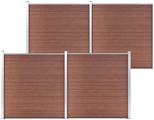 Zahradní plot WPC 699 × 186 cm hnědý - Plot - Main image