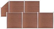 Plotová sada WPC 5 čtvercových + 1 šikmý díl 965 × 186 cm hnědá - Plot