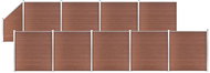 Plotová sada WPC 9 čtvercových + 1 šikmý díl 1657x186 cm hnědá - Plot