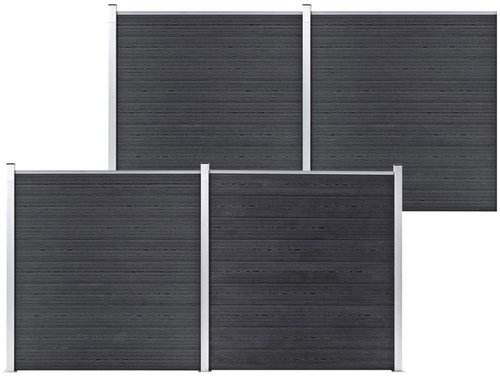 Zahradní plot WPC 699 × 186 cm šedý - Plot - Main image