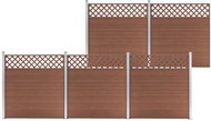 Plotová sada z WPC 5 čtvercových dílů 872 × 185 cm hnědá - Plotové dílce