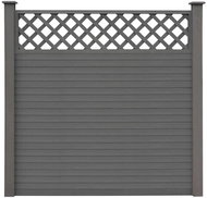 Plotová sada z WPC 4 čtvercové díly 699 × 185 cm šedá - Plotové dílce