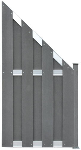 Plotový dílec WPC 90 × 180 cm šedý - Plotové dílce - Main image