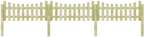 Garden fence with 4 posts impregnated pine 510 × 60 cm - Wooden Fence - Main image