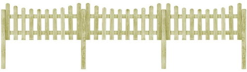 Garden fence with 4 posts impregnated pine 510 × 80 cm - Wooden Fence - Main image