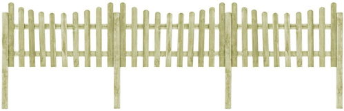 Garden fence with 4 posts impregnated pine 510 × 100 cm - Wooden Fence - Main image
