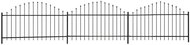 Garden fence with spikes steel (0,75-1) × 6 m black - Metal Fence