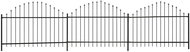 Garden fence with spikes steel (1-1,25) × 6 m black - Metal Fence