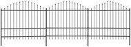 Garden fence with spikes steel (1,5-1,75) × 6 m black - Metal Fence