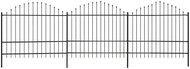 Garden fence with spikes steel (1,75-2) × 6 m black - Metal Fence