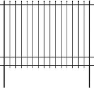 Security palisade fence with spikes steel 600 × 175 cm black - Metal Fence