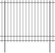 Security palisade fence with spikes steel 600 × 200 cm black - Metal Fence