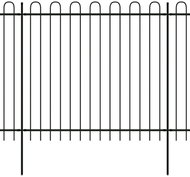 Security palisade fence with arches steel 600 × 175 cm black - Metal Fence