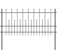 Security palisade fence with spikes steel 600 × 100 cm black - Metal Fence