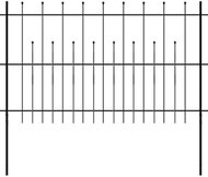 Security palisade fence with spikes steel 600 × 120 cm black - Metal Fence