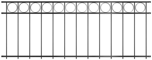 Plotový dílec ocel 1,96 × 0,8 m černý - Plotové dílce - Main image