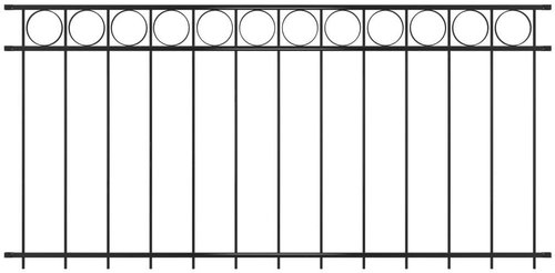 Plotový dílec ocel 1,96 × 1 m černý - Plotové dílce - Main image