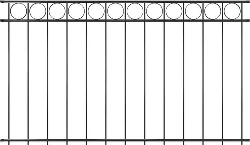 Plotový dílec ocel 1,96 × 1,2 m černý - Plotové dílce - Main image