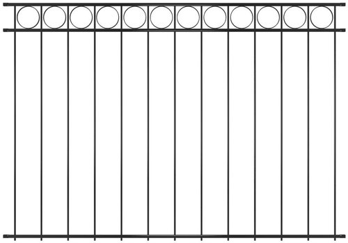 Plotový dílec ocel 1,96 × 1,5 m černý - Plotové dílce - Main image