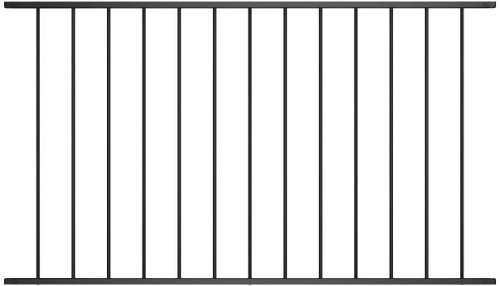 Fence section powder coated steel 1,7 × 1,25 m black - Metal Fence - Main image