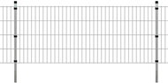 2D Zahradní plotové dílce a sloupky 2008x830 mm 18 m stříbrné - Plot