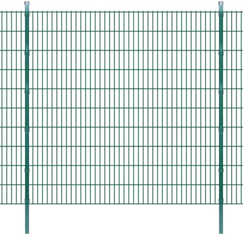 2D zahradní plotové dílce a sloupky 2008x2030 mm, 4 m, zelené - Plot - Main image