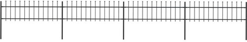 Zahradní plot s hroty ocelový 6,8 × 0,6 m černý - Plot - Main image
