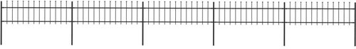 Zahradní plot s hroty ocelový 8,5 × 0,6 m černý - Plot - Main image