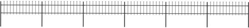 Zahradní plot s hroty ocelový 10,2 × 0,6 m černý - Plot - Main image