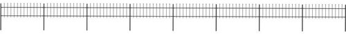 Zahradní plot s hroty ocelový 13,6 × 0,6 m černý - Plot - Main image