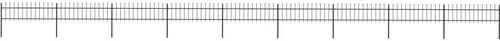 Zahradní plot s hroty ocel 15,3 × 0,6 m černý - Plot - Main image