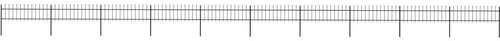 Zahradní plot s hroty ocelový 17 × 0,6 m černý - Plot - Main image
