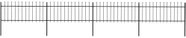Zahradní plot s hroty ocelový 6,8 × 0,8 m černý - Plot