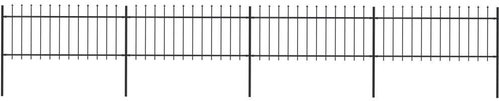 Zahradní plot s hroty ocelový 6,8 × 0,8 m černý - Plot - Main image
