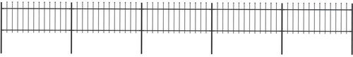 Zahradní plot s hroty ocelový 8,5 × 0,8 m černý - Plot - Main image