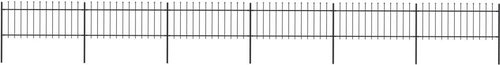 Zahradní plot s hroty ocelový 10,2 × 0,8 m černý - Plot - Main image