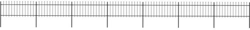 Zahradní plot s hroty ocelový 11,9 × 0,8 m černý - Plot - Main image
