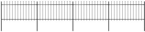 Zahradní plot s hroty ocel 6,8 × 1 m černý - Plot - Main image