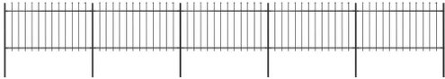 Zahradní plot s hroty ocelový 8,5 × 1 m černý - Plot - Main image