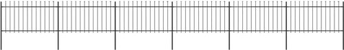 Zahradní plot s hroty ocelový 10,2 × 1 m černý - Plot - Main image