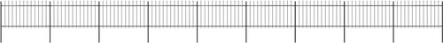 Zahradní plot s hroty ocelový 15,3 × 1 m černý - Plot - Main image