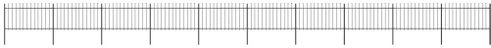 Zahradní plot s hroty ocelový 17 × 1 m černý - Plot - Main image