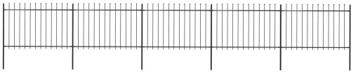 Zahradní plot s hroty ocelový 8,5 × 1,2 m černý - Plot - Main image