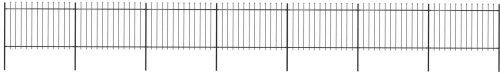 Zahradní plot s hroty ocelový 11,9 × 1,2 m černý - Plot - Main image